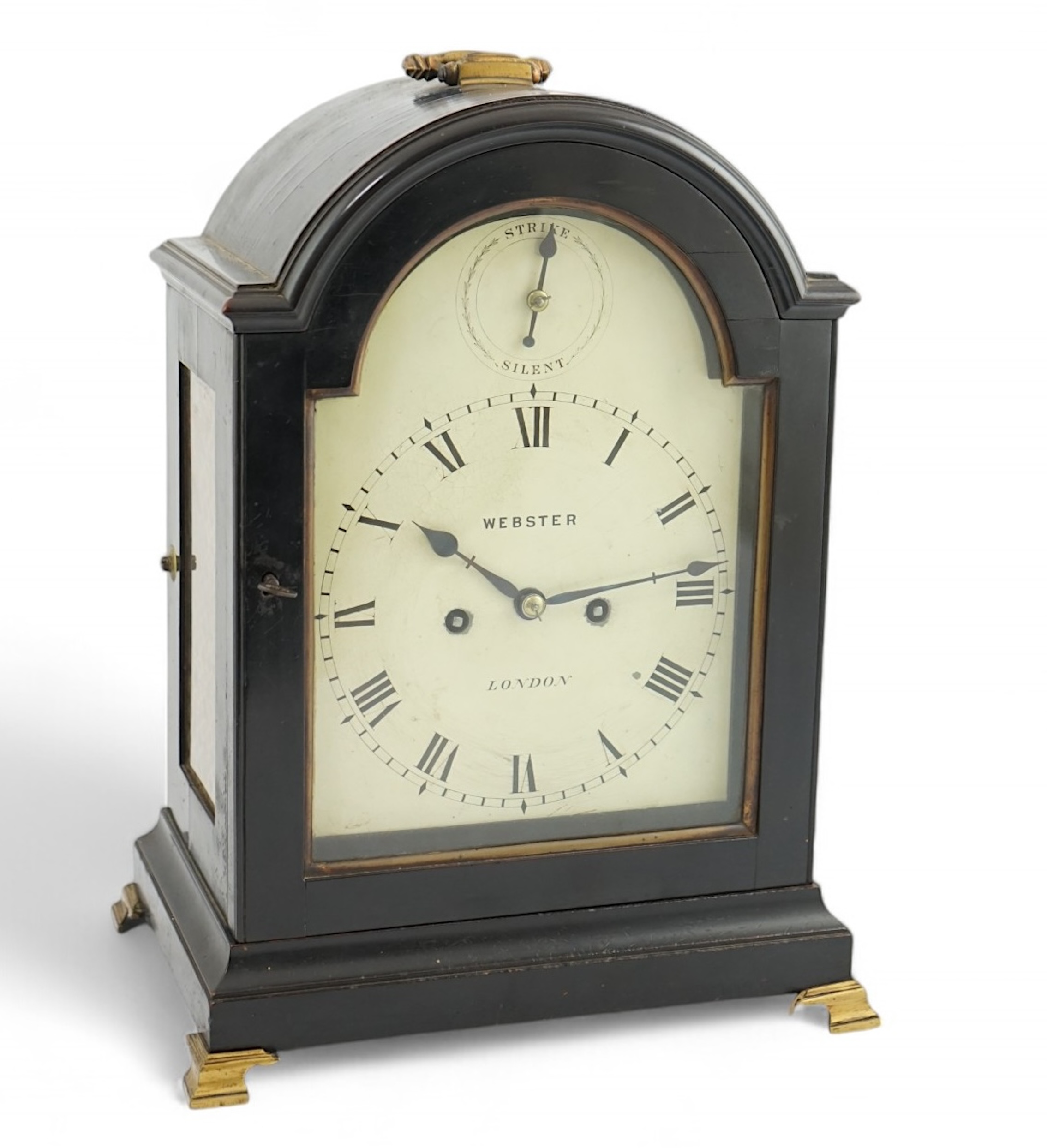 Webster of London. A George III ebonised eight day bracket clock